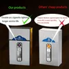 ダブルアーク電子ライターとUSB充電付きの防水金属タバコケース