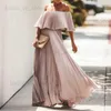 Urban Sexy Kleider Sexy Off Shoulder Plissee Chiffon Abendkleid Gelb Maxi Elegante Lose Mode Outfits Party Frauen Kleidung 2023 Neue Sommer T231214