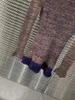 Zweiteilige Damenhose, Frühling und Sommer 2023, farblich passende, ausgehöhlte Strickanzüge 0330