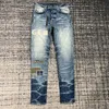 AMI Jeans Paris Amri Pants Purple Designer för Mens Men Jean High Quality 23 New Style Black nära passande storlek29 30 32 34 36 38 ZH4B