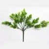 Dekorativa blommor 34 cm 7 huvuden Simulering Milan Grass Green Landscape Decoration Potted Plant Plastic Fake Plants Garden Home Decor Tools Tools Tools