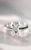 Enkel fahion soliatire klassiska smycken 925 Sterling Silver Princess Cut White Topaz Eternity Women Wedding Engagement Band Ring7296458