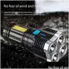 Flashlights Torches Flashlights Torches Led High Lumens Usb Rechargeable Handheld Ipx5 Waterproof Cam Outdoor Emergency Drop Delivery Dh8Ry