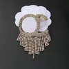 23SS 2Color Luxury Brand Designer Letters Brosches Small Sweet Wind Tassels 18K Gold Plated Brosch Suit Pin Crystal Fashion Jewelr2743