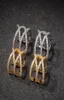 Iced Out Gold Ear Cuff Earrings Fashion Silver Womens Ear Bone Clip Hip Hop Jewelry9531615