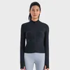 Chemises actives femmes veste de Yoga côtelée courte à manches longues avec trou pour le pouce mince extensible automne manteau de gymnastique femme vêtements d'entraînement