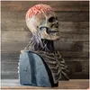 Partymasken Die neueste biochemische Skelettmaske für Halloween Cosplay Requisiten Sile Fl Er Kopf mit Hut Pr Sale 230818 Drop Lieferung Hom DH1Sr