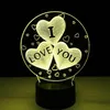 Night Lights 3D Optical Lamp Loves Heart I Love You Night Light DC 5V USB Powered 5th Battery Whole Drop205M