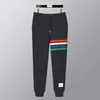 男子と女性のズボンパンツファッションブランドThombrownsweatpant Four Bars春秋新しいトレンディカップルカジュアルスポーツ太い綿m2o1