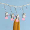 Hangers 1/10pcs Stainless Steel Clothespins Laundry Clothes Pegs With Hook Portable Hanging Clip Wardrobe Organizer Hanger