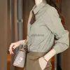Женские блузки, рубашки, новинка 2023 года, осень-зима, клетчатая рубашка с принтом, сращенная женская одежда, стильная однобортная универсальная блузка с длинными рукавами YQ231214