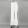 Calças femininas Alieneon Widel Perna Casual Cintura Alta Mulheres Coreanas Calças de Rua Sólida Branco Vintage Moda Pantalon Mujer Escritório