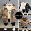 Boys Boys 2023 Autumn Winter Plush Cotton Jacket Winter Winter Cothing S Clothing 231213