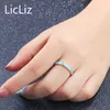 Anneaux de mariage LicLiz 925 bague de mariage en argent Sterling pour les femmes plaine bleu Solitaire opale bague de fiançailles bagues de pierres précieuses LR0360 231214