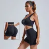 Lu Lu Lemon Align 2 Pieces Set Fitness Yoga Sport Suits Black Gym Set Womens Outfits Yoga Sports Bra Scrunch Butt Shorts Women's Workout Tracksuit