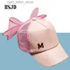 Cappellini da baseball Snapback Big Bowknot Berretto da baseball a rete Donna Marchio M Cappello a rete rosa con fiocco Cappellini da donna estivi Marca Visiera per adulti Cappelli da sole per donna YQ231214