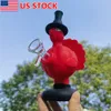 Bong in silicone da 6,7 pollici Pipa ad acqua per fumatori Tacchino rosso Fumatori per narghilè Shisha Bong