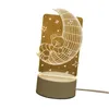 Veilleuses Illusion d'optique Lampe 220V Cadeaux romantiques Lumière 3D pour décorations de chambre à coucher Vacances Saint Valentin Anniversaire Anniversaire