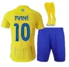 Al Nassr FC 23 24 Kit de camisa de futebol 2023 2024 Al-Hilal SFC Saudita Camisa de futebol Versão do jogador em casa Al-Ittihad crianças RONALDO set NEYMAR JR Benzema Mane CR7 Terceiro Maillots