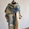 Sciarpe di Cachemire Caldo Inverno Scialle Avvolge Sciarpa Delle Donne di Stampa 2023 Pashmina Spessa Coperta Da Viaggio Casal Poncho Bufanda