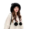 Beanieskull Cap kış örgü şapka gevşek polar astarlı sahte kürk kızlar sıcak ve rahat kayak kar kubbe aksesuarları 231212