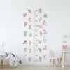 Animaux Alphabet anglais mesure de la hauteur autocollants muraux tableau de croissance règle stickers muraux pour chambre d'enfants chambre à coucher peintures murales de chambre d'enfant