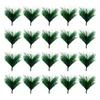 Flores decorativas 20 pçs artificial agulhas de pinheiro de natal planta ramo falso buxo estacas diy festa em casa natal decoração de inverno