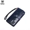 Wallets Men Long Style Quality Card Holder Male Purse Zipper Large Capacity Phone Bag Leather Wallet For