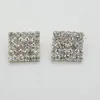 50pcs 16x16mm Square Rhinestone Embellishment Buttons FlatBack DIY Crystal Buckles Factory 3190