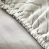 Cabecera de la cama tapa del resbalón de la cabeza del estiramiento cubierta del borad jacquard de tela espesa cama cabeza a prueba de polvo cubierta dormitorio gris claro 231222