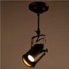 Loft vintage LED -spårlampor smidesjärn taklampor Klädbar Spotlight Industrial American Style Rod Spot Lighting328o