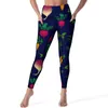 Kvinnors leggings rädisor Vegetabiliska tryck Fitness Yoga Pants Push Up Retro Leggins Stretch Graphic Sports Tights XL XXL