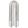 Stonefans trendy strass haaraccessoires ketting voor vrouwen sieraden elegante volle kristallen kwastje haarbanden lange ketting hoofddeksel w01313L