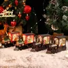 装飾的なオブジェクトの置物サンタクロース雪だるまクリスマスイブギフトホームクリスマス装飾クリスマス列車テーブル装飾品2024年クリスマスギフト231214