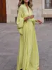 Abiti casual Elegante abito lungo maxi manica lunga Donna Autunno Inverno Tinta unita Dolce Midi da sera 2023