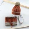 Caps Hoeden Winter Kinderen Meisjes Gebreide Muts Sjaal Maskerset Zachte Warme Fleece Gevoerde Skimuts Met Pompom Accessoires 28 Jaar 231213