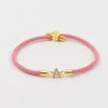 Pulseras de encanto 2023 Zircon A-Z Letra inicial para mujeres Pulsera de cuerda ajustable colorida Regalo de joyería para niñas