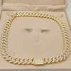 Hip Hop Shining Jewelry Iced Out 15 mm Vvs D Color Moisanite Diamond 10k Gold Cuban Link chaîne