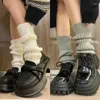 Frauen Socken Lolita Lange Wolle Gestrickte Fuß Abdeckung Arm Wärmer Y2K Winter Häkeln Haufen Boot Manschetten Strümpfe