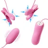 Vibrators 7 Vibration 3 Electric Shock Nipple Clamps Vibrating Egg Breast Vibrator Clitoris Labia Clip Stimulation BDSM Sex Toy for Women 231214