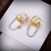 2023 Celi Stud Luxury Earring Designer Jewelry Classic Brand Ornament Celns Wedding Party Accessories Hoop Gold Silver Arc de Triomphe Högkvalitativ örhänge SC1B