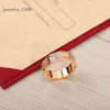 Bir Tasarımcı Cartres Orijinal Markalı Erkek Mens Love Ring Tasarımcı Halkaları Kadınlar İçin 925 STERLING Gümüş 24K Altın Kakma 2 3 Row CZ Elmas Tırnak 4mm 6mm genişliğinde mücevher Weddi