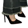 Модельные туфли с острым носком, женские блестящие сексуальные туфли на очень высоком каблуке, весенняя мода 2024, элегантные туфли-лодочки на шпильке, Zapatos Mujer