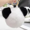 Schlüsselanhänger Mode Nette 8 cm Faux Bär Panda Schlüsselbund Frauen Tasche Schlüssel Kette Männer Auto Schlüsselring Hochzeit Schmuckstück Student Mädchen party Geschenk