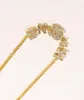 Luksusowe kobiety designerskie naszyjnik Chunky Choker łańcuch kryształ 18 -karatowy złoto platowane stali nierdzewne wisiorki Naszyjniki Wed9698814