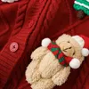 풀오버 크리스마스 니트 여자 스웨터 어린이 저지 소녀 어린이의 옷의 옷 빨간 니트 90 140 231214