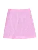 スカートxeasy knit womanファッション2023女性服のためのミニハイウエストラインスカートピンク