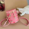 Handbags Fashion Mini Handbags PU Cherry Printed Bucket Bags For Little Girls Crossbody Shoulder Bags Ladies Fashion Coin Purse 231214