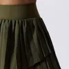 Lu Lu Align Quick Dry Tennis Skirt Casual Short Pleated Mini Skirt for Running Practice Training Bottoms Tenis