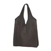 Sacs à provisions grandes réutilisables Brown Gator Le cuir Recycle Recycle pliable Eco Sac lavable avec pochette